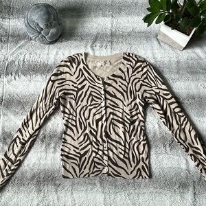 Brown Animal Print Old Navy Cardigan